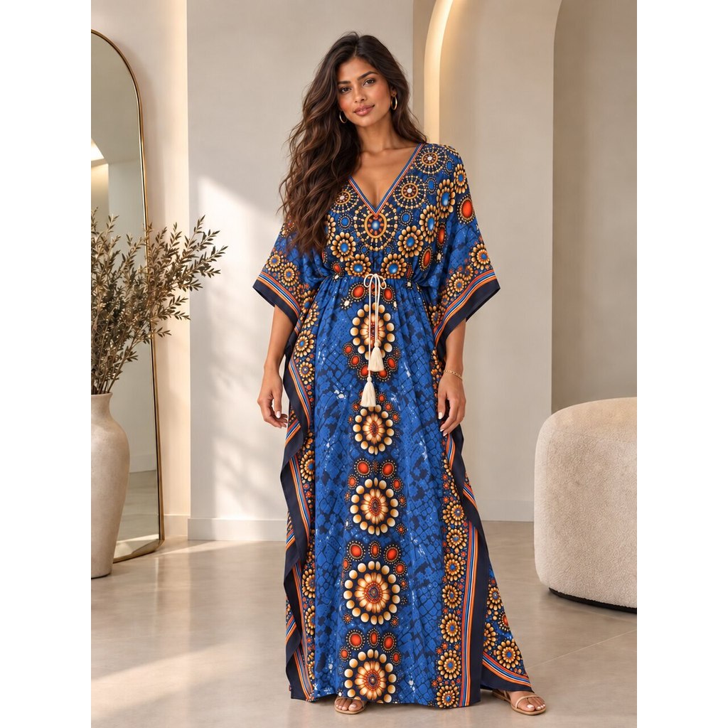 Vestido Kaftan Longo Poliéster-AE-2611
