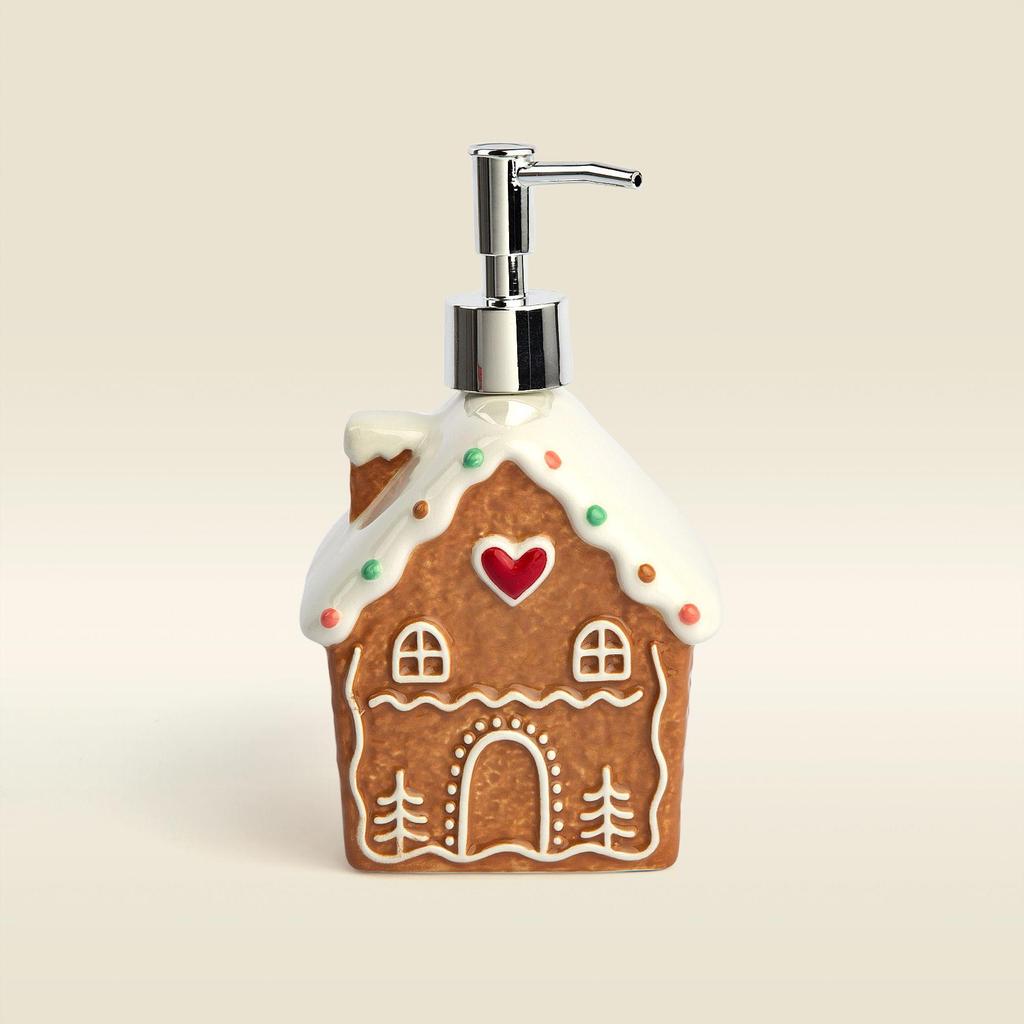 Porta-Sabonete Líquido Gingerbread Cerâmica - A\CASA
