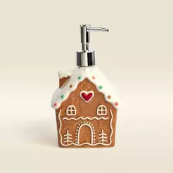 Porta-Sabonete Líquido Gingerbread Cerâmica - A\CASA