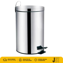 Lixeira Inox 12 Litros com Pedal e Balde Removível Cozinha Banheiro JST