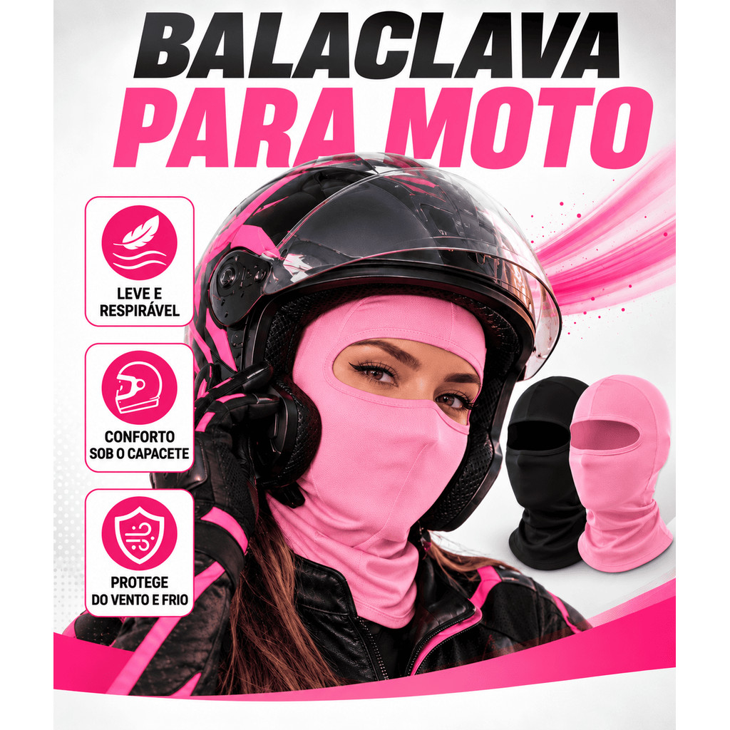 Balaclava Touca Ninja Térmica Moto Corta Vento Segunda Pele Motoqueiro Motoboy Frio Proteção UV Unissex Capacetes