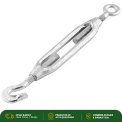 Esticador Para Cabo De Aço 1/2 Pol Gancho E Olhal Aço Maleável Galvanizado