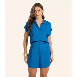 Bermuda Viscose Modena Pesada Feminino Endless Azul