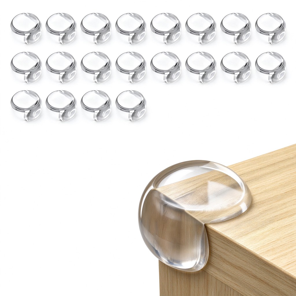 Kit 8 Protetor De Quina Silicone Mesa Segurança Para Crianças E Bebes Proteção Anti-colisão