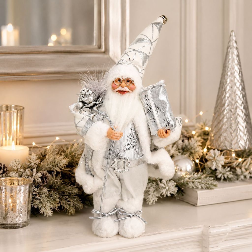 Mochila transfronteiriça de 12 polegadas com pés de Papai Noel em pé, decorações de enfeites de boneca de Papai Noel