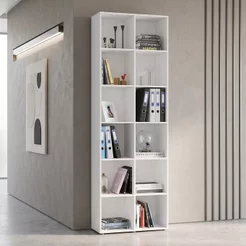 Estante de Livros 74CMX221CM 12 Nichos Caracol Branco Branco