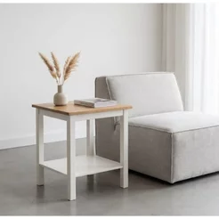 Mesa Lateral em Madeira Maciça Yescasa Branco