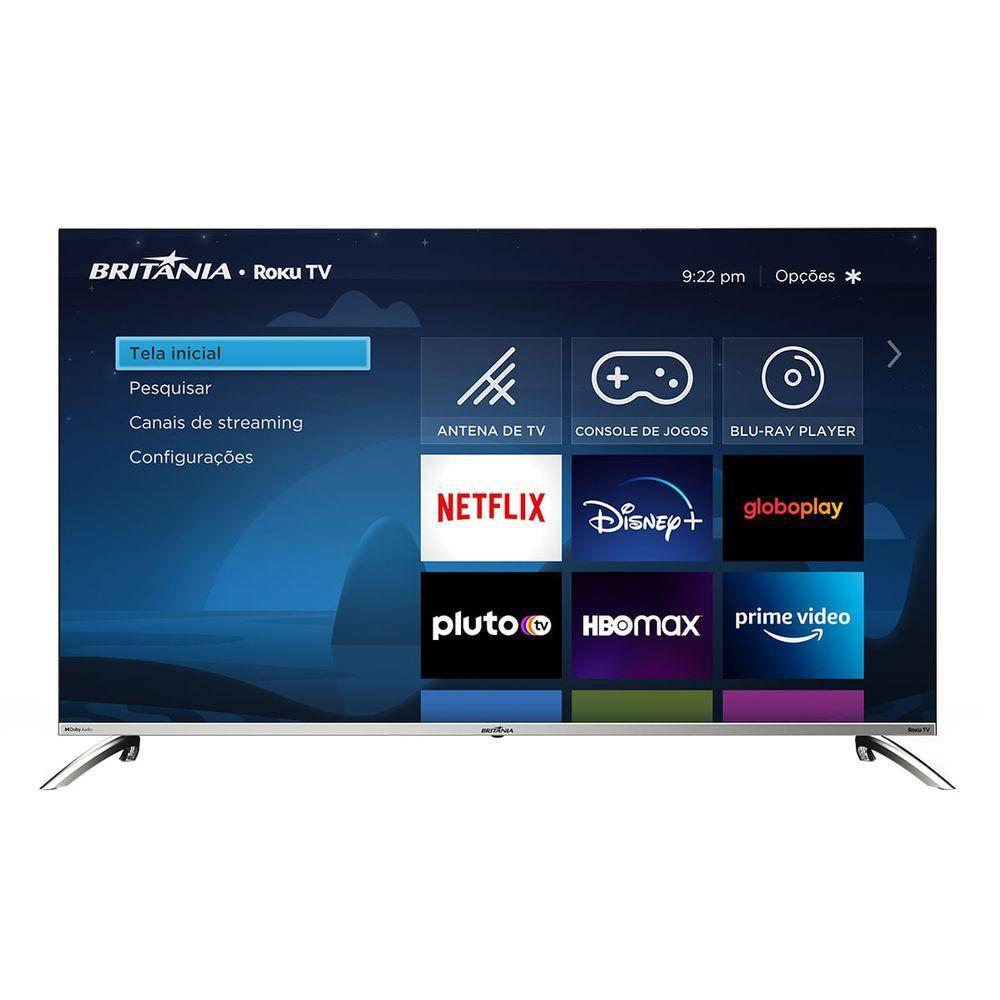 Smart TV Britânia BTV50G7PR2CSBL 50 Polegadas 4K Ultra HD LED Preto Dolby Audio Bivolt