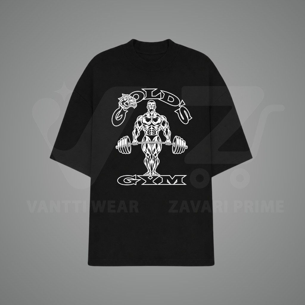 Camiseta Oversized Gold’s Gym Academia Fisiculturista Musculação Treino Old School Bodybuilder Maromba Algodão
