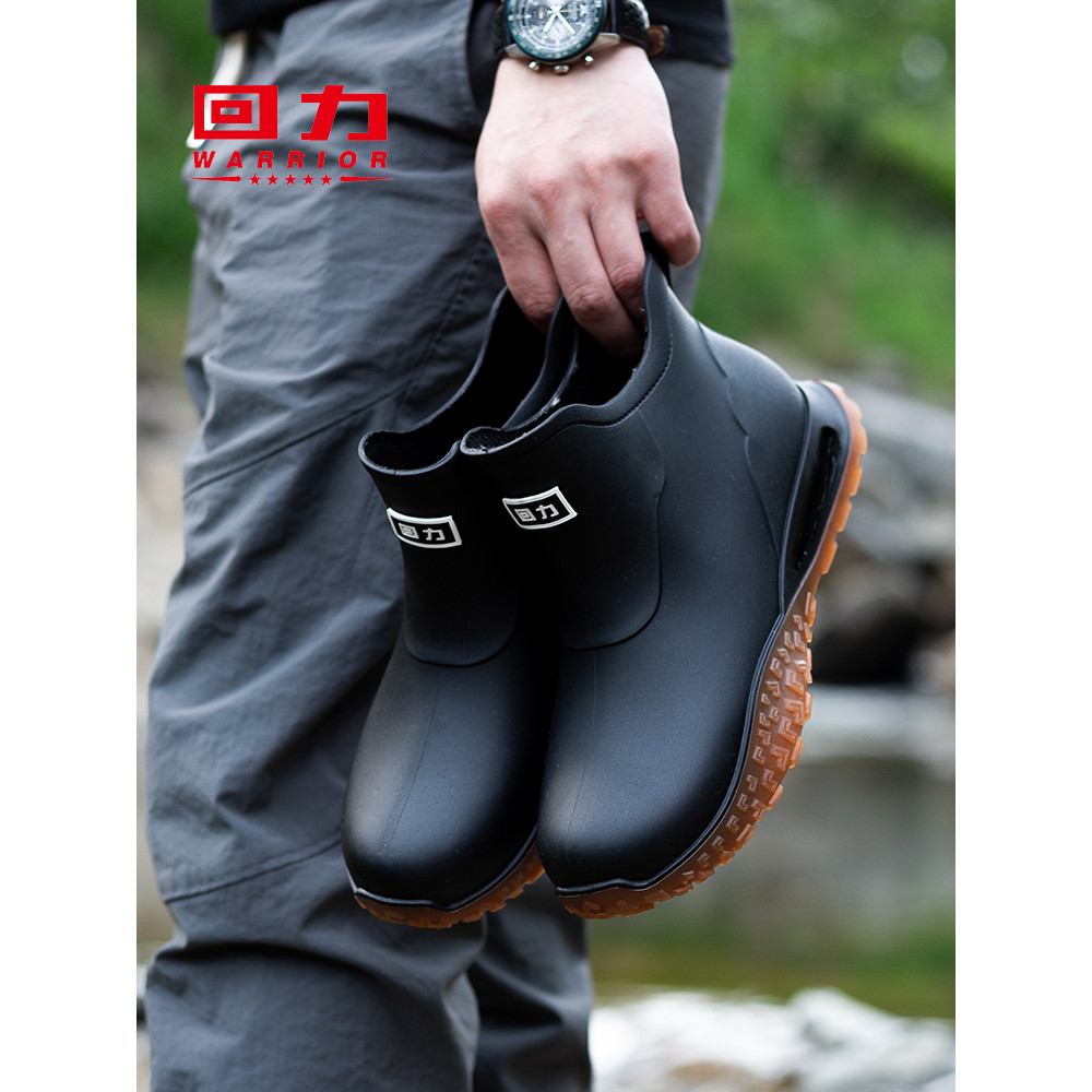 Pull Back masculino impermeável antiderrapante botas de chuva curtas moda confortável sola grossa resistente ao desgaste