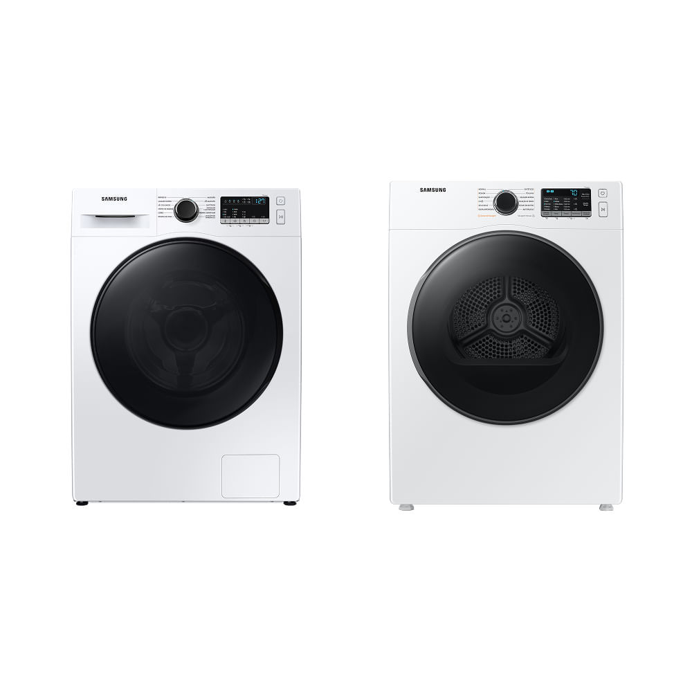 Lavadora Samsung 11kgs WW11T Branca 220 + Secadora Samsung 12kgs Branca DV12B 220 — imagem 2 de 3