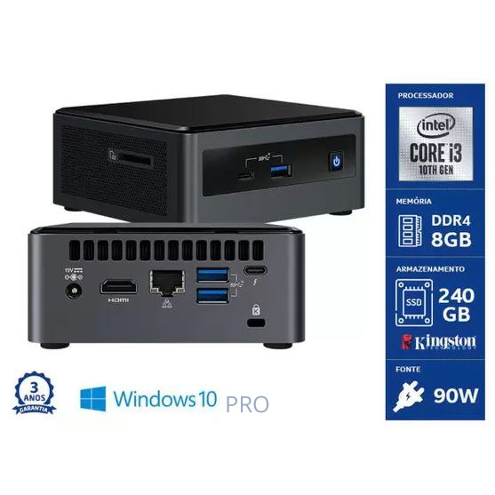 Mini PC INTEL CORE i3 -10110U 8GB DDR4 SSD 240GB Windows PRO