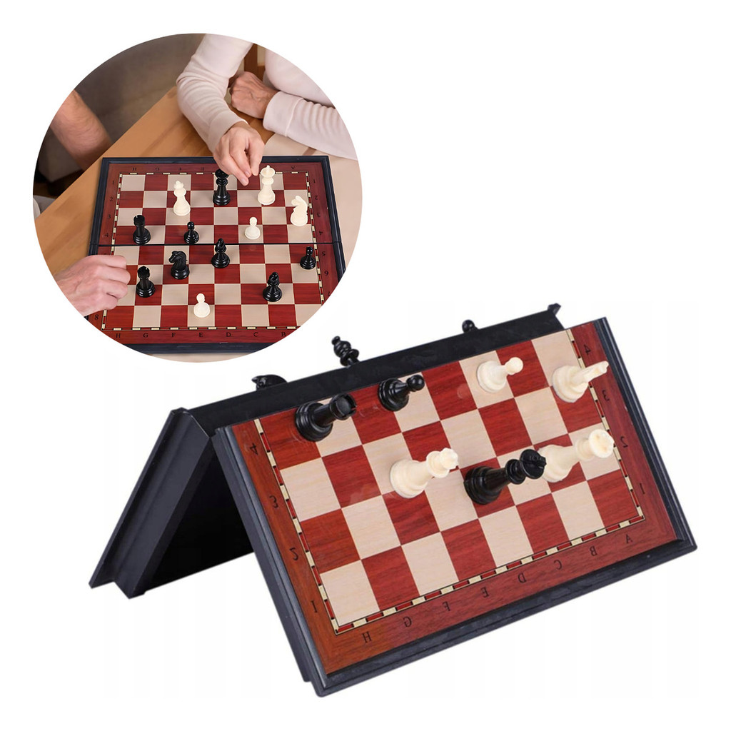 Jogo De Xadrez Tabuleiro Dobrável Magnético Portátil 32 Peças