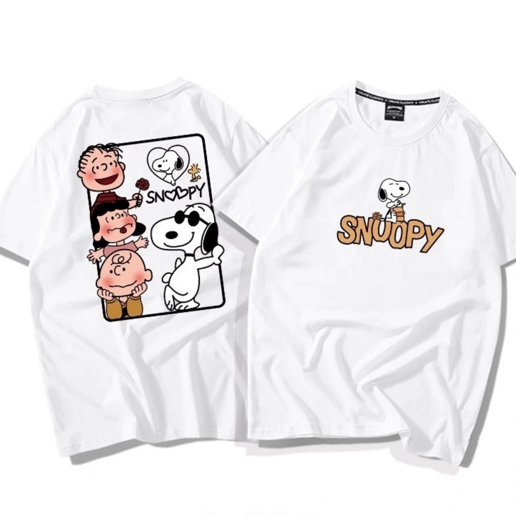 Camisa Feminina Streetwear Snoopy Desenho Camisa Algodão Premium Verao Plus Size