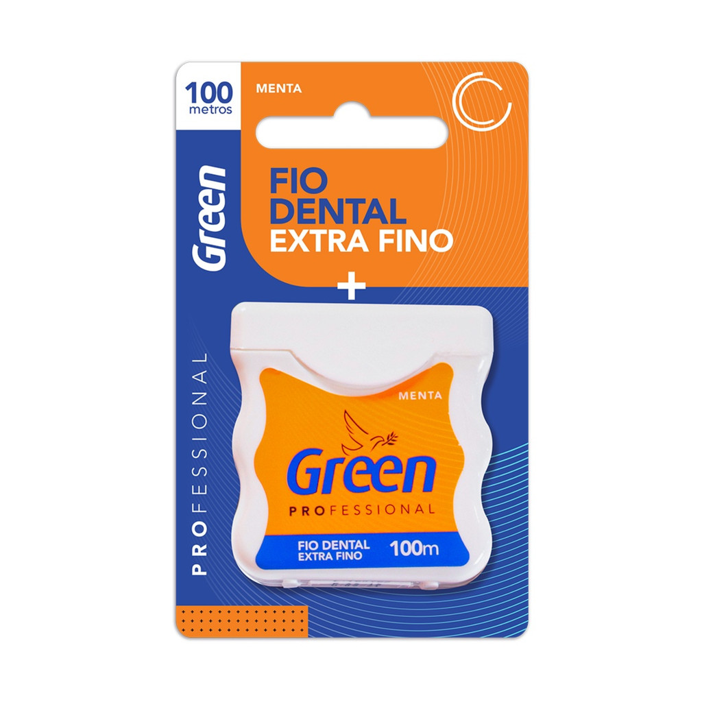 Fio Dental - Fio Extrafino com 100 metros - Sabor Menta - Green em Oferta na Shopee