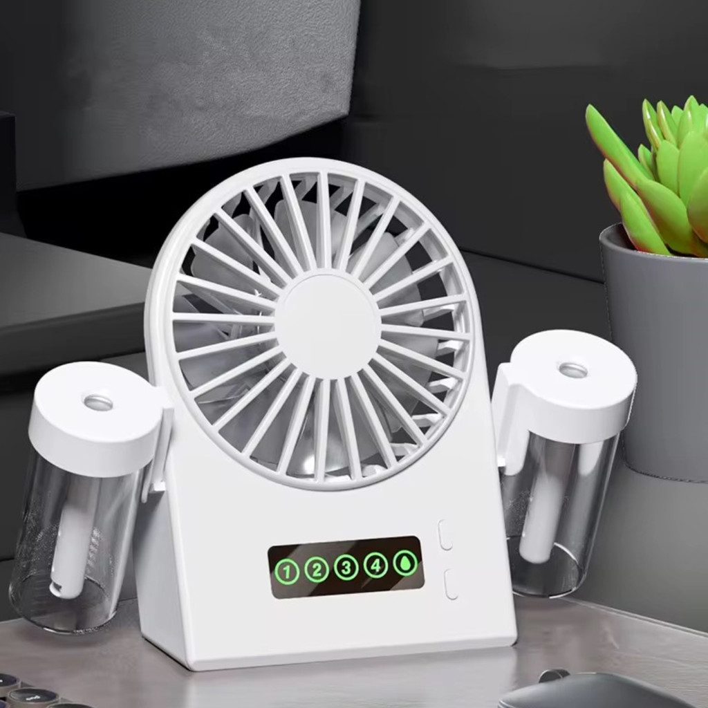Ventilador Portátil Recarregável Silencioso 4 Velocidades Umidificador MaxMay em Oferta na Shopee