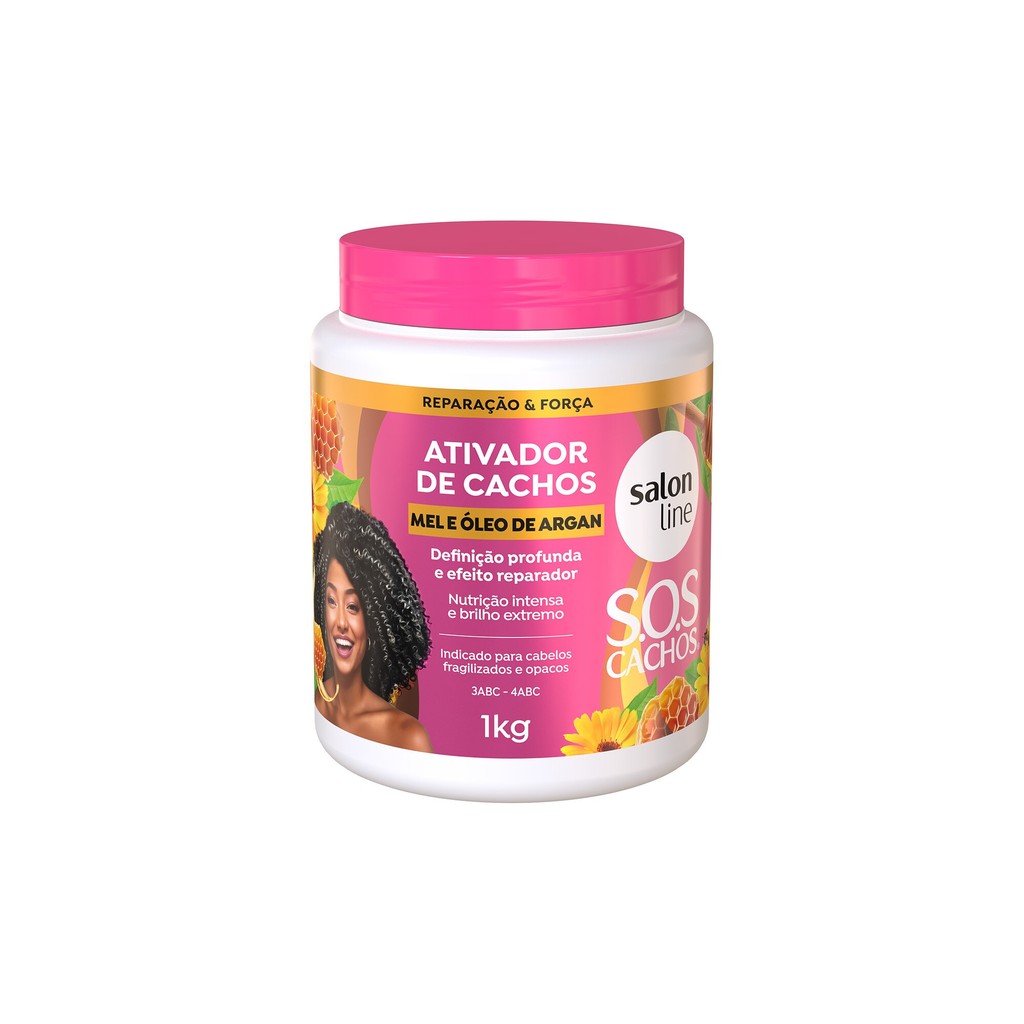 Ativador de Cachos SOS Cachos Mel e Óleo de Argan 1kg em Oferta na Shopee