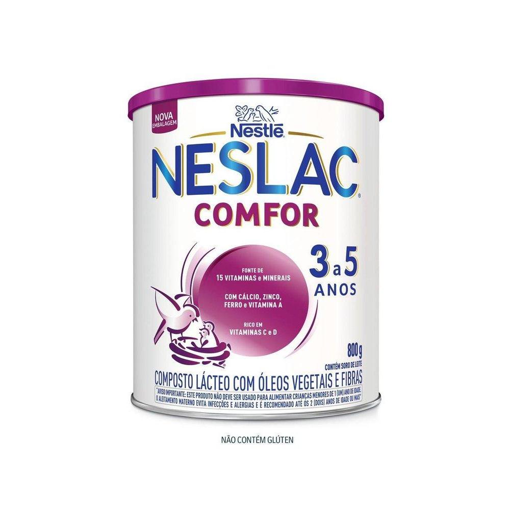 COMPOSTO LACTEO NESLAC COMFOR 3 A 5 ANOS 800G em Oferta na Shopee
