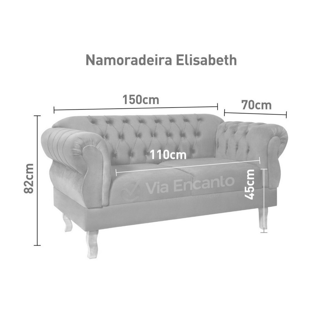Detalhes do Namoradeira Chest 2 Lugares Elisabeth Courano 150cm