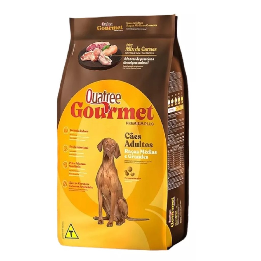 Ração Quatree Gourmet Cães Adulto Raça Médias Grandes 20 kg