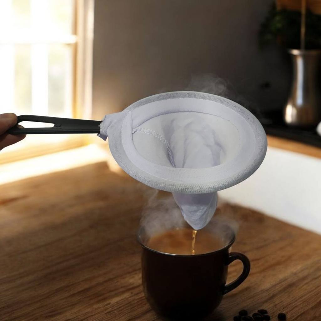 Kit 10 Unidades de Coador de Café Grande Algodão Cabo Plástico Promoção Atacado em Oferta na Shopee