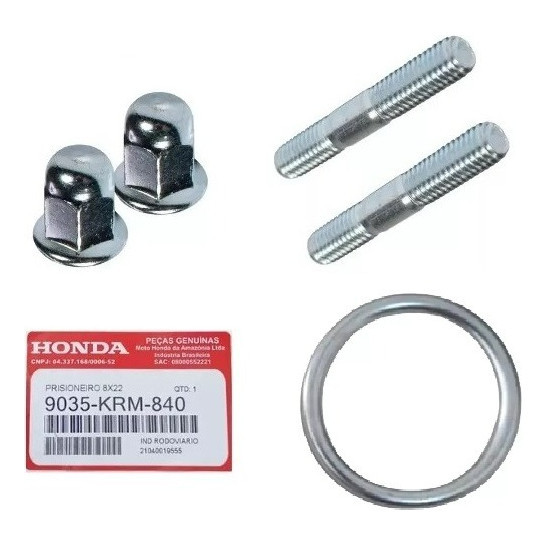 Prisioneiro Porca Anel Vedação Escape Honda Cb 300 Original