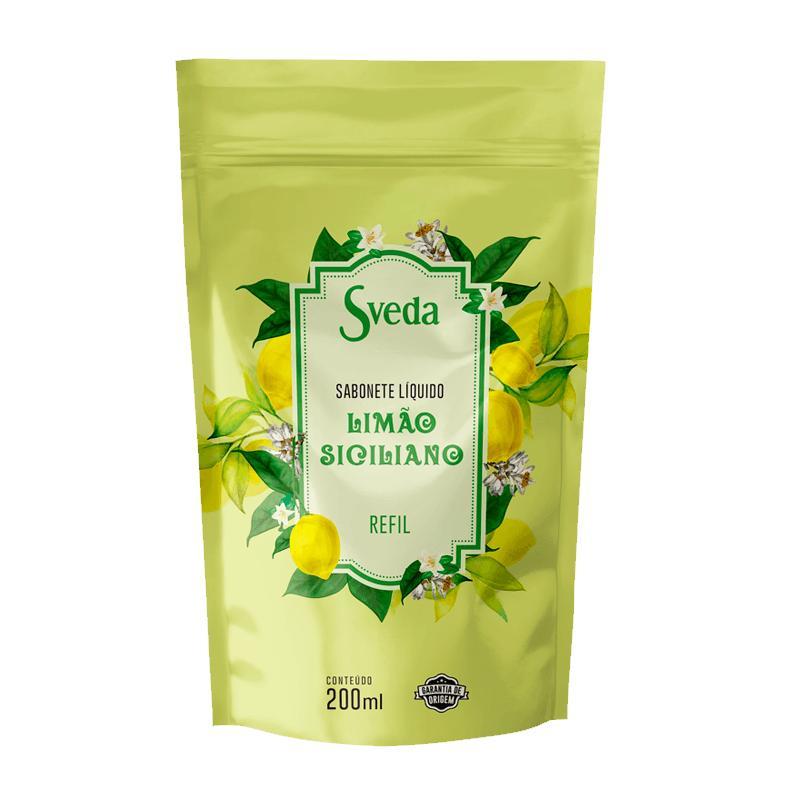 Refil Sabonete Líquido Sveda Limão Siciliano 200ml em Oferta na Shopee