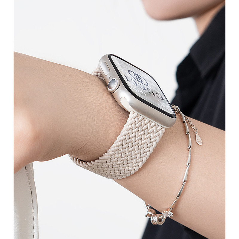 Pulseira Strap De Nailon Elástico Para Apple Watch SE Ultra 3 2 IWatch Series 11 10 9 8 7 49 46 45 44 42 41 40 38mm