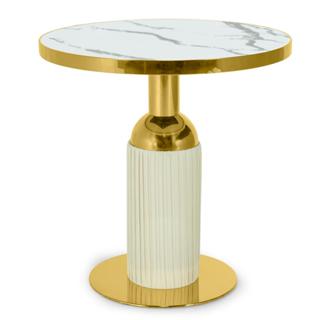 Mesa de Jantar Redonda Imperial 70cm Mármore Sintético Base Dourada Design Luxo em Oferta na Shopee