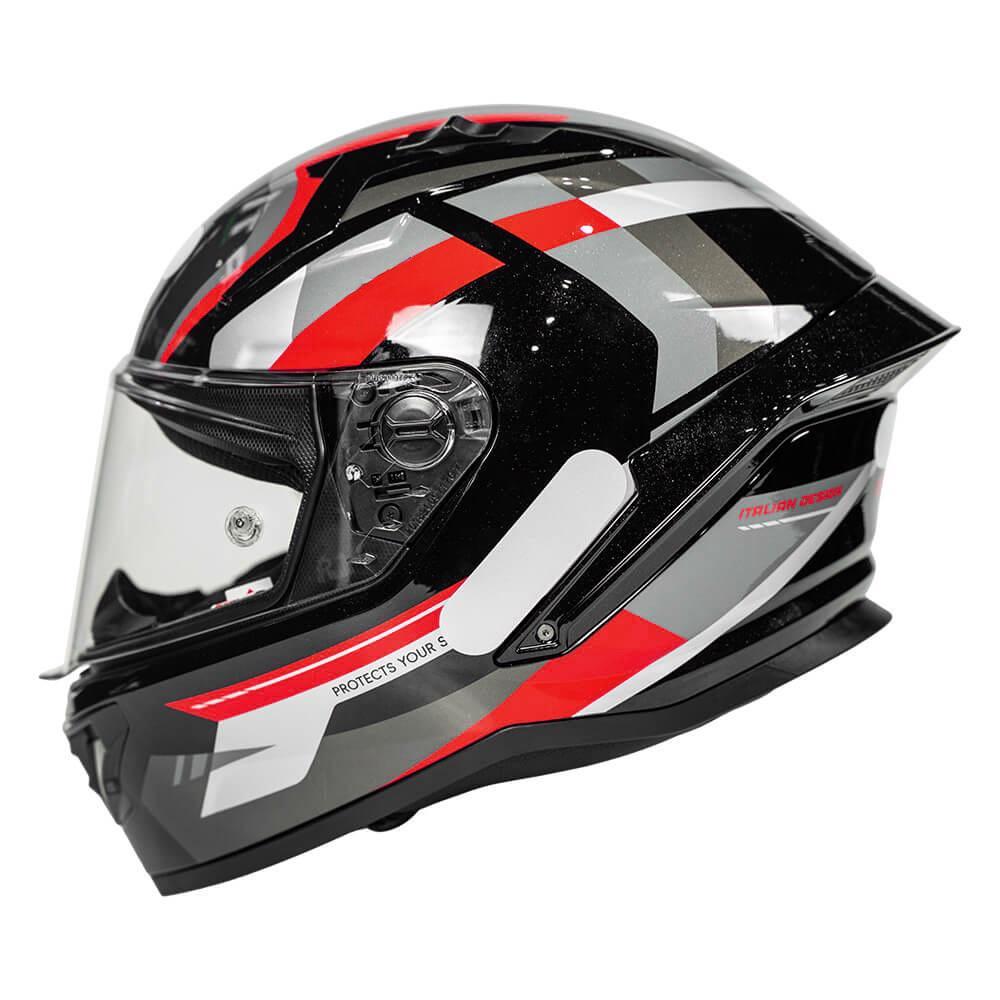 CAPACETE GP TECH PILOT MOTION  PRETO-VERMELHO