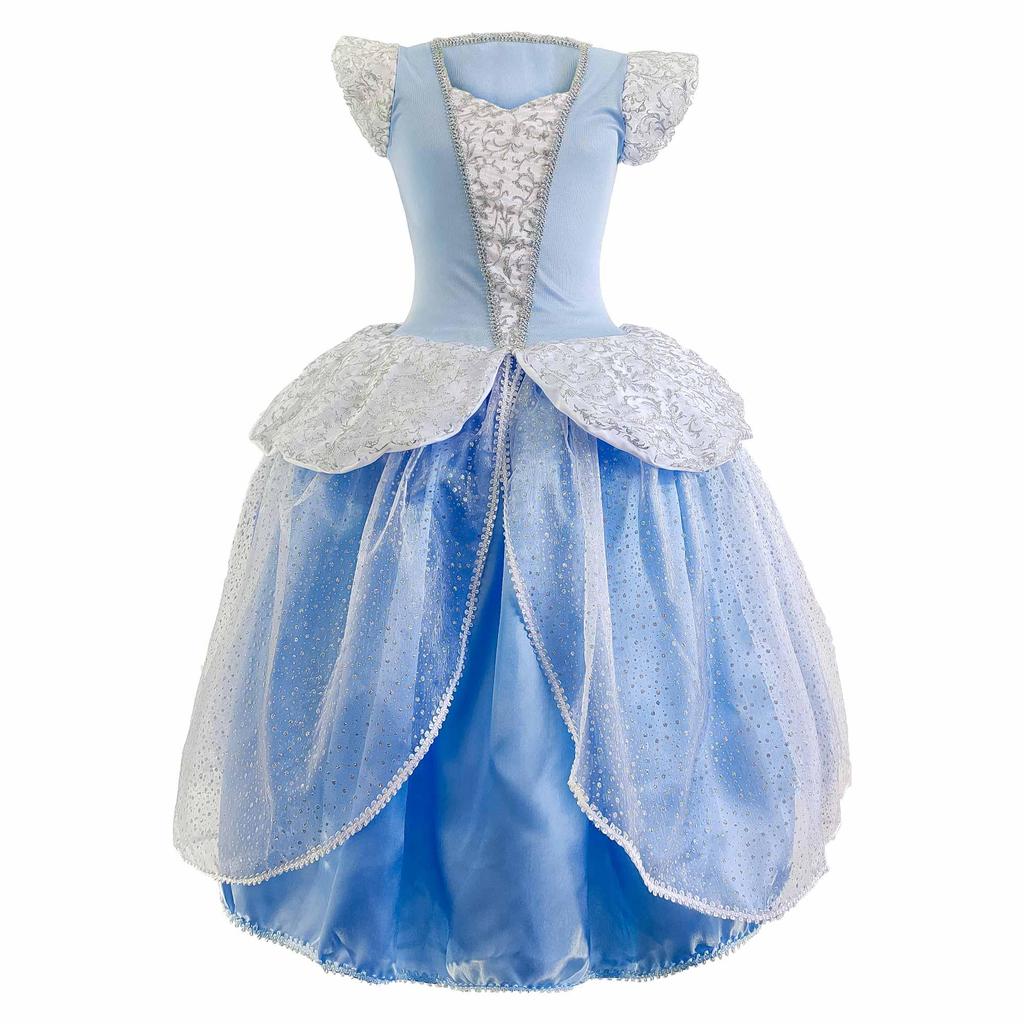 Fantasia Cinderela Princesa de Luxo Adulto Com Tiara em Oferta na Shopee