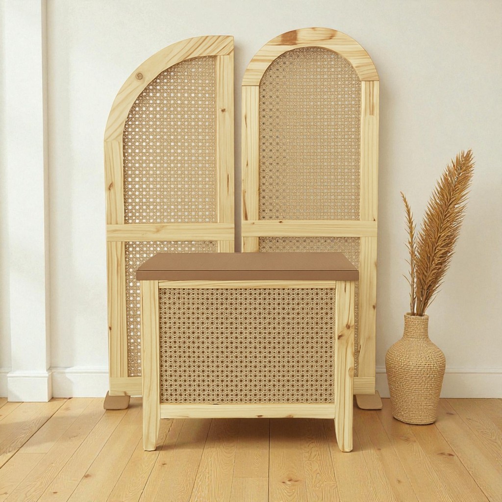 Kit Decoração Festa Provençal – Painéis MDF e Mesa Estilo Palha para Mesa do Bolo, Batizado e Chá