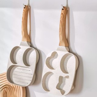 Frigideira Multifuncional Antiaderente Ovos Hambúrguer Omelete Com Alça De Madeira em Oferta na Shopee