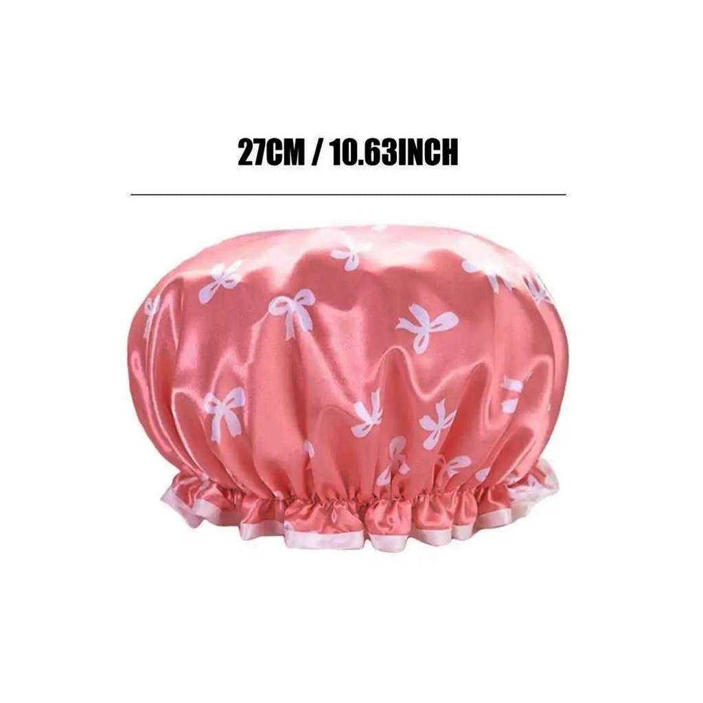 Touca De Cetim Para Banho Camada Dupla Elástico Laço