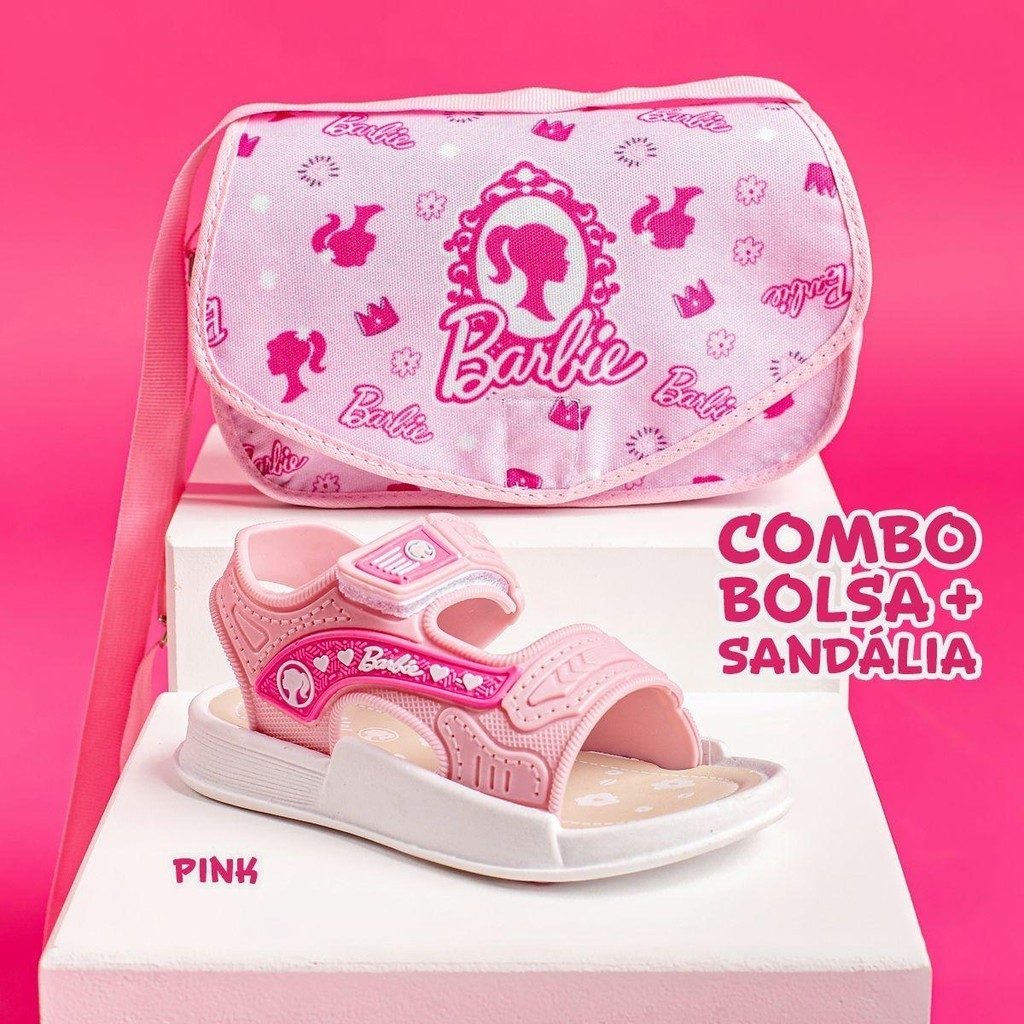 Kit Sandália + Bolsa Menina Velcro Confortável Papete Leve Macia em Oferta na Shopee