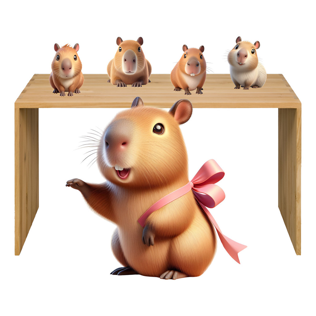 Kit Display Decoração Capivara C/ Laço 5 Pçs, Corte Rente em Oferta na Shopee