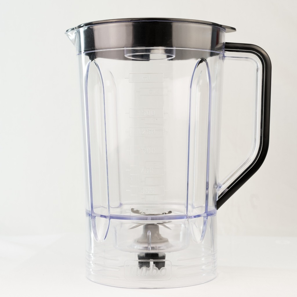 9437 Copo Jarra Compatível  para Liquidificador Mondial Turbo Power L99 Cristal Transp Tampa Preta