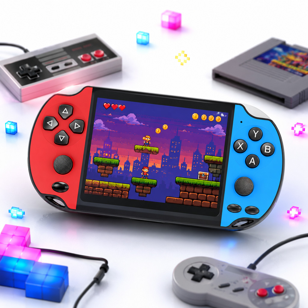 X7 PLUS Videogame Portátil Tela 5,8 Polegadas 3500 Jogos Retrô Console Gamer Bateria Recarregável Saída AV Para TV