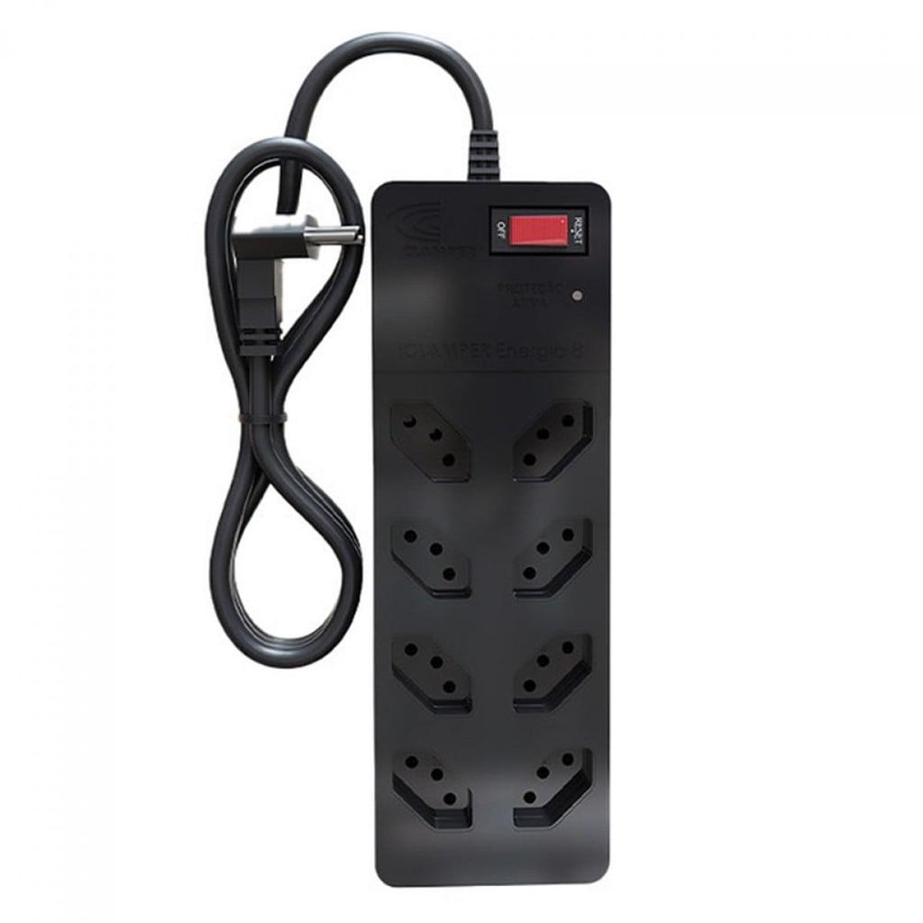 Filtro de Linha DPS ICLAMPER Energia 8 Tomadas, 127/220 volts, LCF, 1,3M, Black, Bivolt