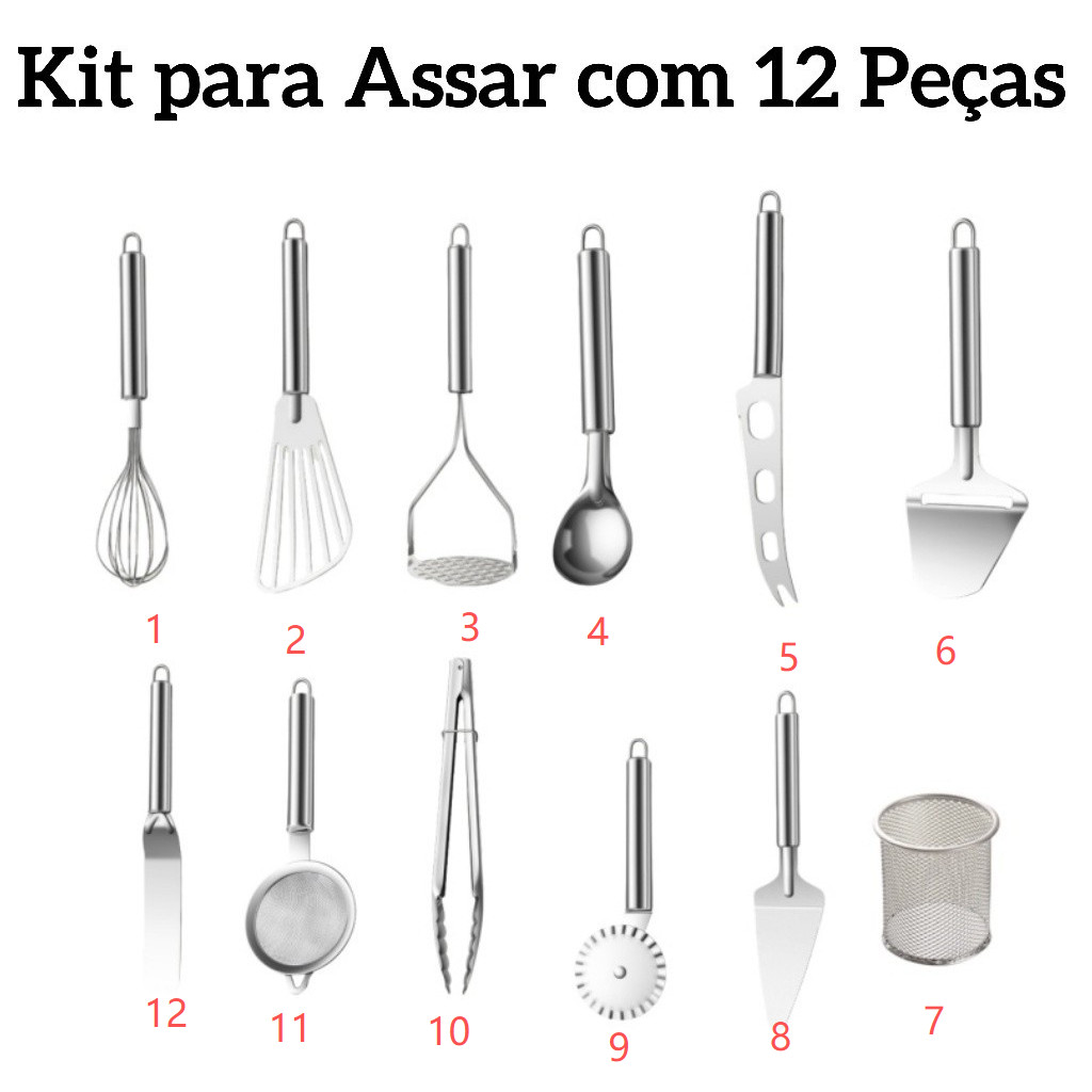 Kit 12 Peças de Talheres Aço Inoxidável Premium | Série Luxo Elegante