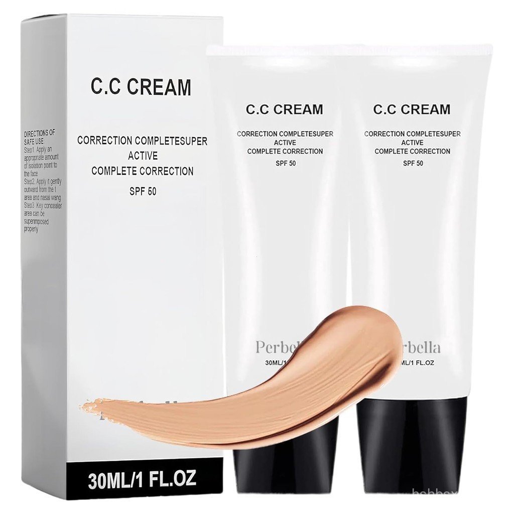 CC cream auto-tonificante adequado para pele madura (ingredientes naturais, pacote com 2) JLZX