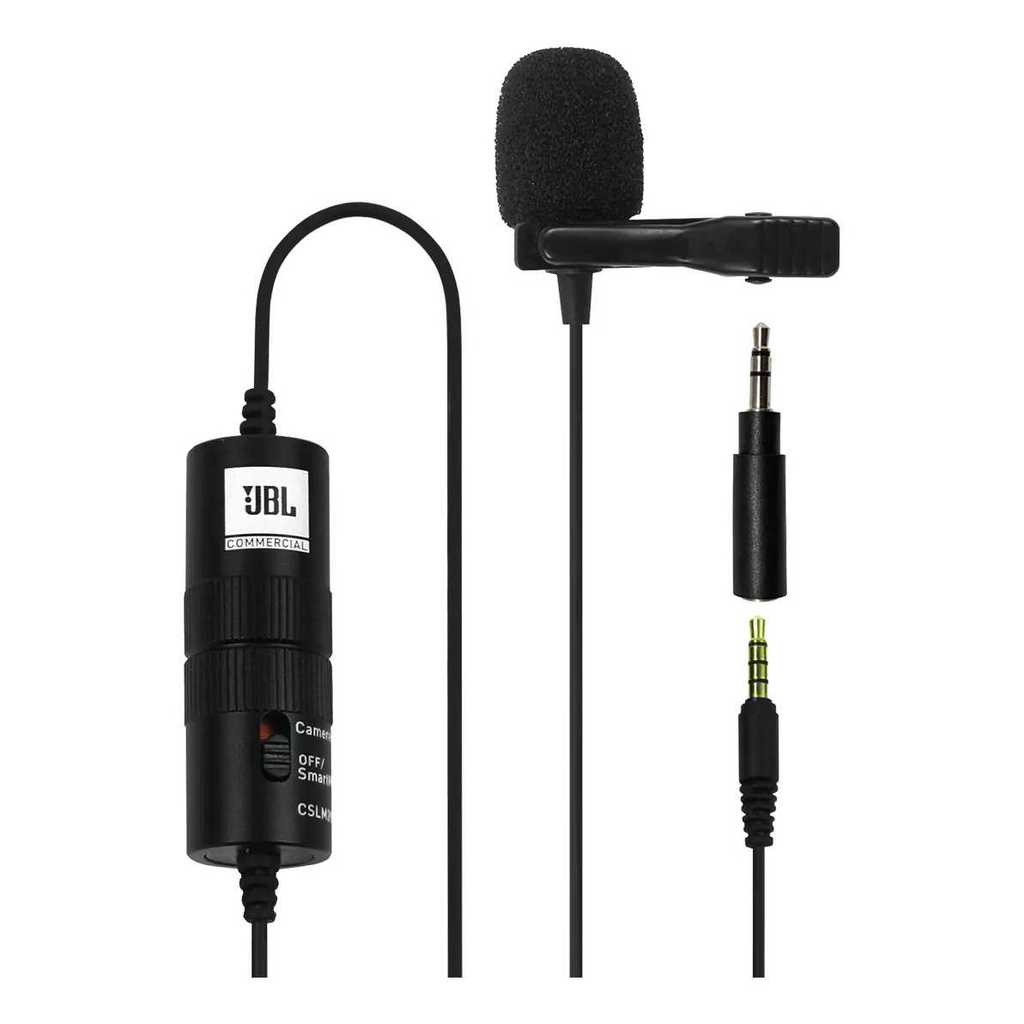 MICROFONE JBL DE LAPELA CSLM20B P/ CELULAR, TABLET E CÂMERA