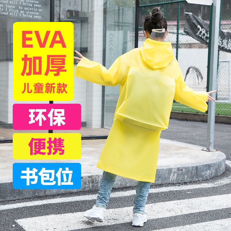 Crianças crianças capa de chuva meninos meninas jaquetas longas grandes crianças mochilas à prova dwaterproof água estud