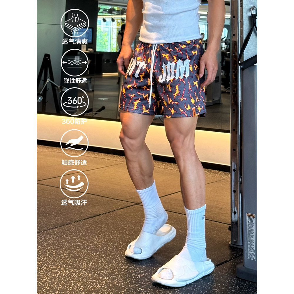 Satjdm shorts originais estilo americano quarto três pontos chama shorts basquete treinamento esportes lazer Fitness nac