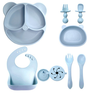 【Material de Silicone】[Alimentação Fácil] 【Silicone Seguro】Tigela de Alimentação com Ventosa/Bebê/Alimentação