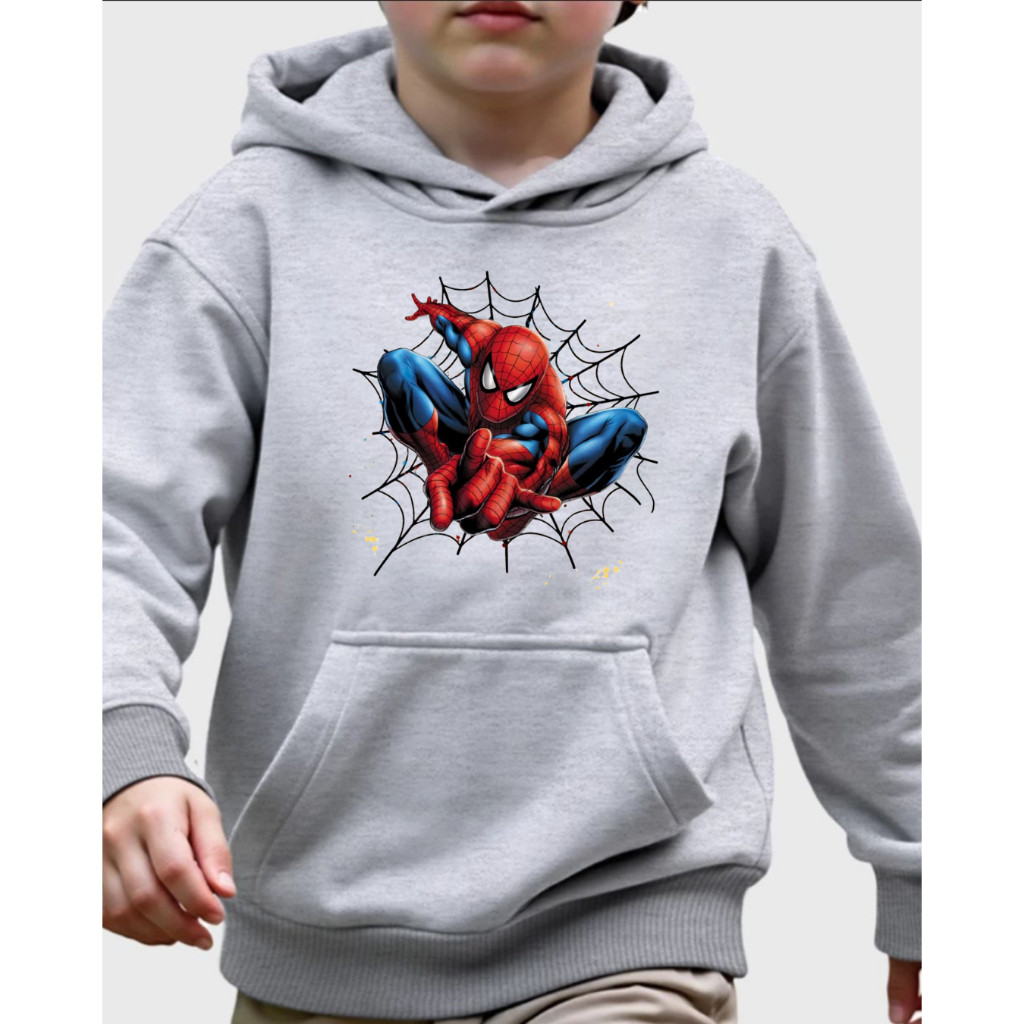 MOLETOM CANGURU Flanelado HOMEM ARANHA Filme ADULTO E INFANTIL UNISSEX