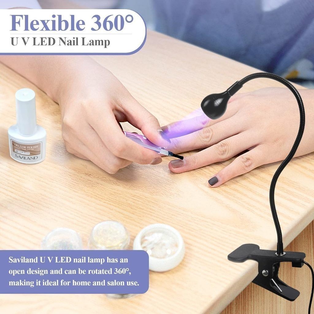 Luz UV para Manicure Mini Lâmpada USB Braço Flexível com Clipe Uso em Mesa LED Compacta