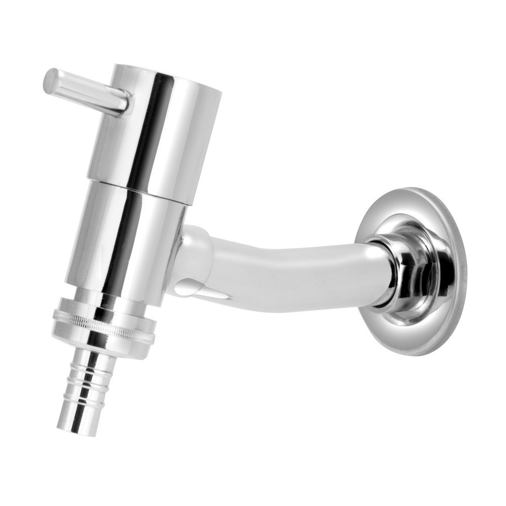 Torneira Tanque Jardim Parede Metal Cromada Bico Mangueira Link 1/4v Garagem Área Serviço Pia