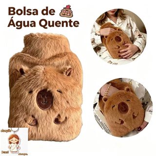 1000ML Bolsa De Água Quente de Capivara de Pelúcia Para Cólica Dor Abdominal Compressa Inverno