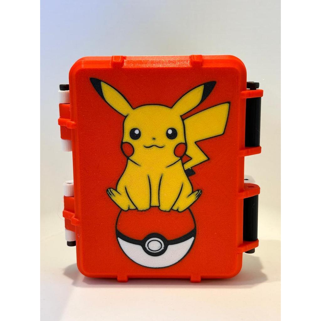 Porta Deck Pikachu/Pokemón 100 Cartas com Sleeve Deck Box Pokémon TCG Case Organizador Premium